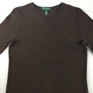 LRL Ralph Lauren Brown Top Long Sleeve